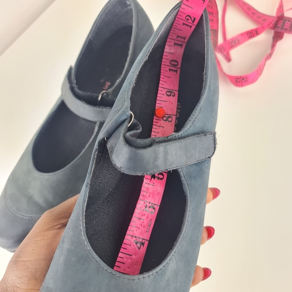 Munro Mary Jane Shoes Womens  Blue Nubuck Leather Journey Comfort Size 11 - Picture 12 of 15